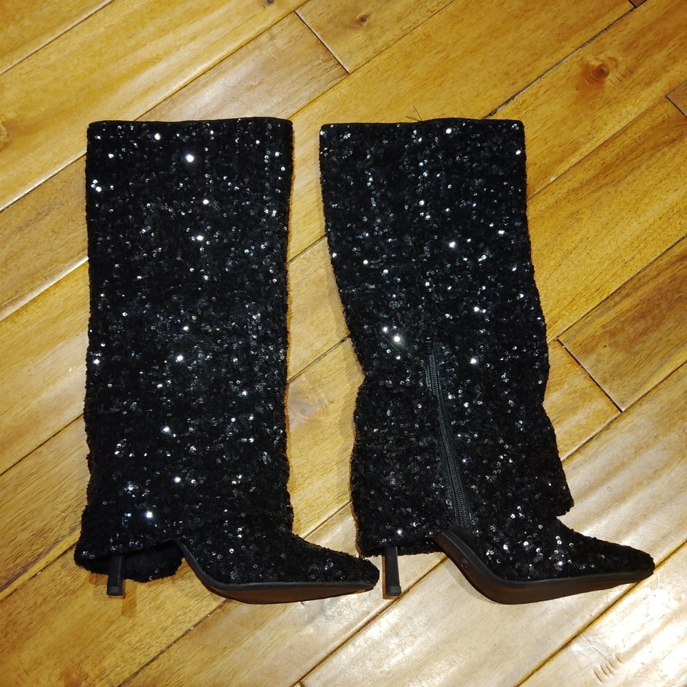 A New Day "ABBA" Sequinned Foldover Boots